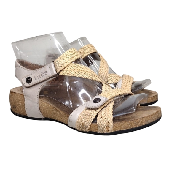 Taos Footwear Trulie Leather Comfort Crisscross Adjustable Straps Sandals Sz 6 - Picture 1 of 14